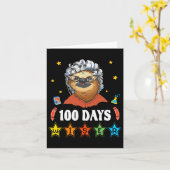 100日の学校100年の老婦人の衣装W カード (黄色い花)