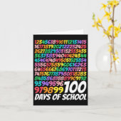 100日の学校100日かわいい数学ナンバーティー カード (黄色い花)