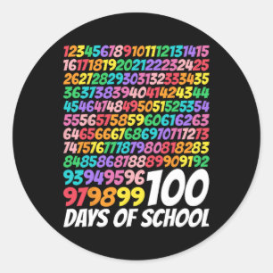 100日の学校100日かわいい数学ナンバーティー ラウンドシール