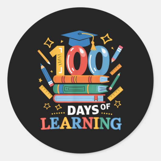 100日の学校100日の学先生 ラウンドシール (正面)