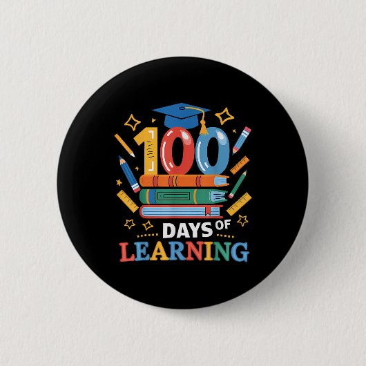 100日の学校100日の学先生 缶バッジ (正面)