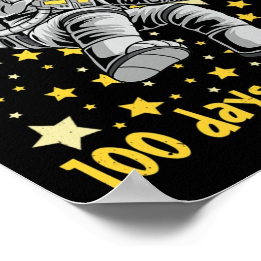 100日の学校100日目の宇宙飛行士キッドを通じて ポスター (角)