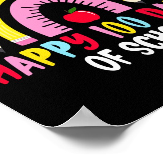 100日の学校100日目の幸せ ポスター (角)