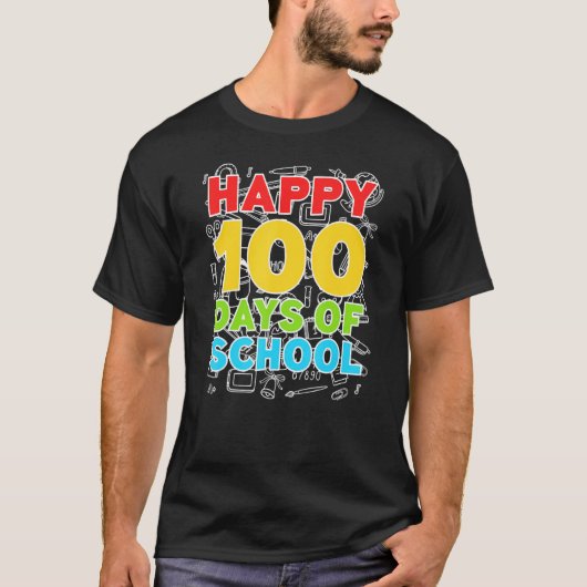 100日の学校100日目の幸せ Tシャツ (正面)