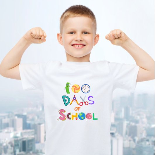 100日の学校100頭が切れる日の子供 Tシャツ
