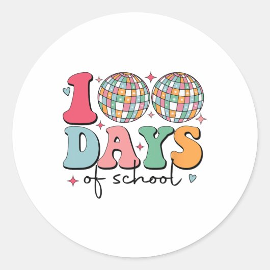 100日の学校Disco幸せ100日目 ラウンドシール (正面)