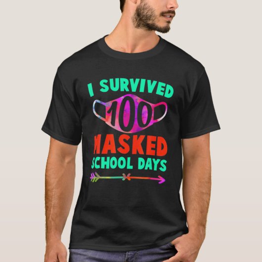 100日の学校Iマスク生き延びScの100日 Tシャツ (正面)