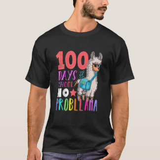 100日の学校No Probllama Llama Happy 100th Tシャツ