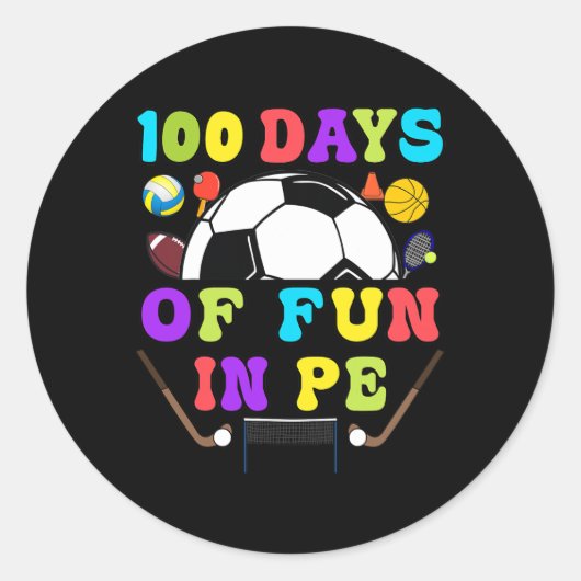 100日の学校PE先生ジムコーチPhys Te ラウンドシール (正面)