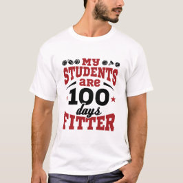 100日の学校PE先生100日フィッター Tシャツ