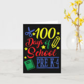 100日の学校Pre-k 4 カード (黄色い花)