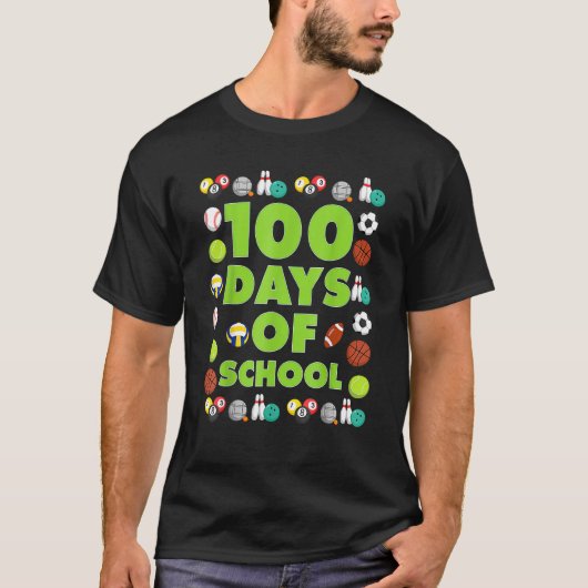 100日の学校Tシャツキッズ先生スポーツLo Tシャツ (正面)