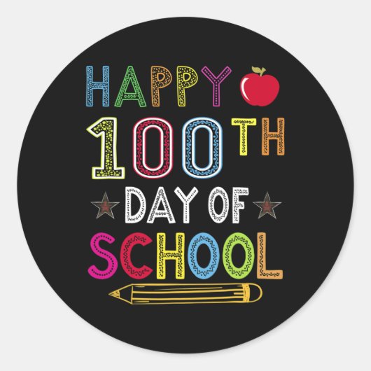100日の学生のための学校子供の贈り物 ラウンドシール (正面)