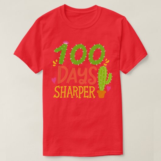 100日の学生先生サボテン Tシャツ (デザイン正面)