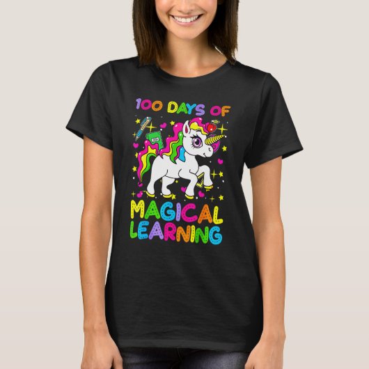 100日の学魔法の学校Uの100日目 Tシャツ (正面)