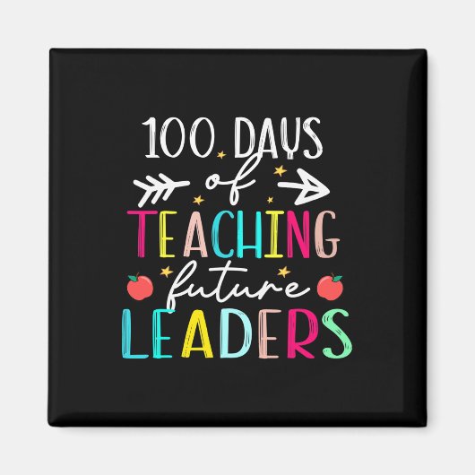 100日の将来のリ教えーダーのおもしろい100日 マグネット (正面)