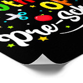 100日の就学前先生キッズグラフィック ポスター (角)