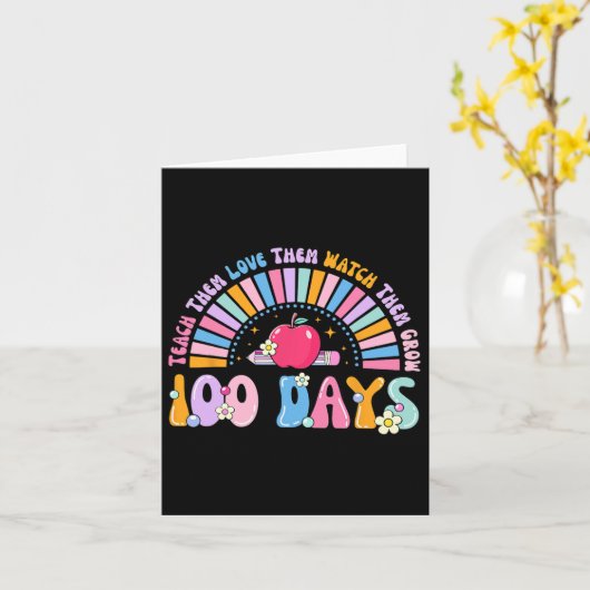 100日の幼稚園の鉛筆100日目R カード (黄色い花)