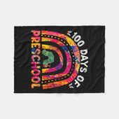 100日の幼稚園絞り染めレインボーワーム先生 フリースブランケット (正面(横))