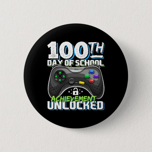 100日の成績アンロックのビデオゲーム 缶バッジ (正面)