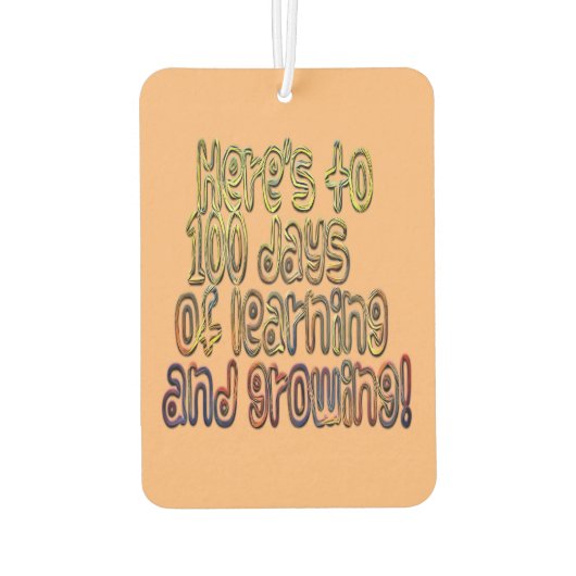 100日の成長学に向けて！ カーエアーフレッシュナー (裏面)