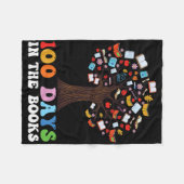 100日の書籍読の日100先生 フリースブランケット (正面(横))