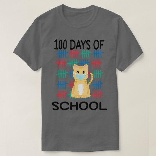 100日の猫顔マスク Tシャツ (デザイン正面)