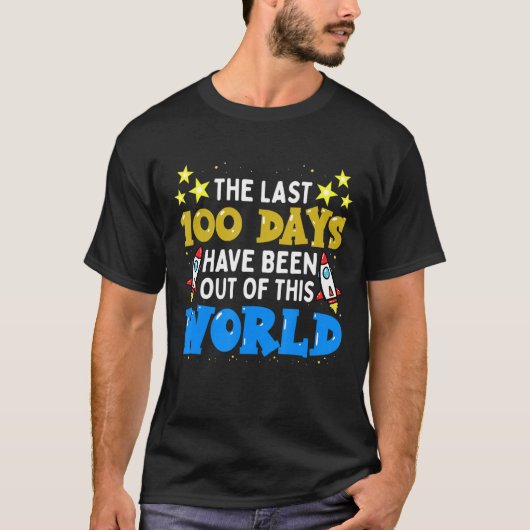 100日の男子宇宙飛行士ロック Tシャツ (正面)