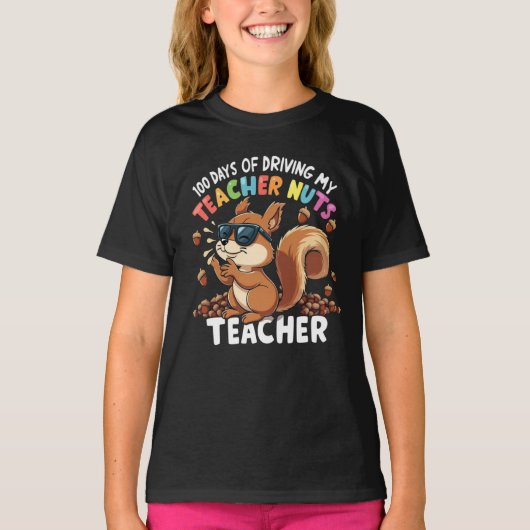 100日の私の先生のクルミのリス100th tシャツ (正面)