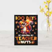 100日の私の先生のリスおもしろいル カード (黄色い花)