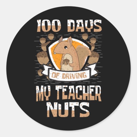 100日の私の先生ナット100日ギフト ラウンドシール (正面)