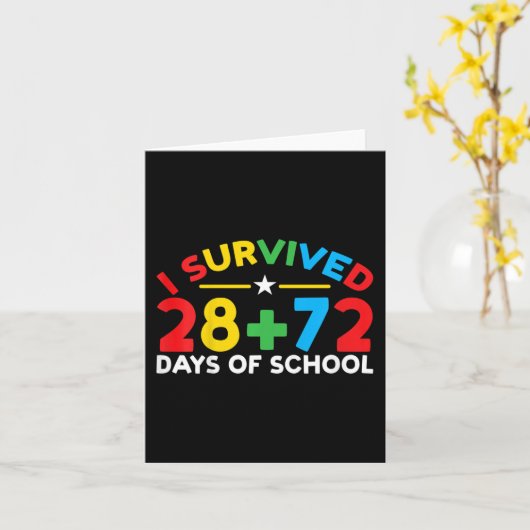 100日の第一校生き延び28 + 72日 カード (黄色い花)