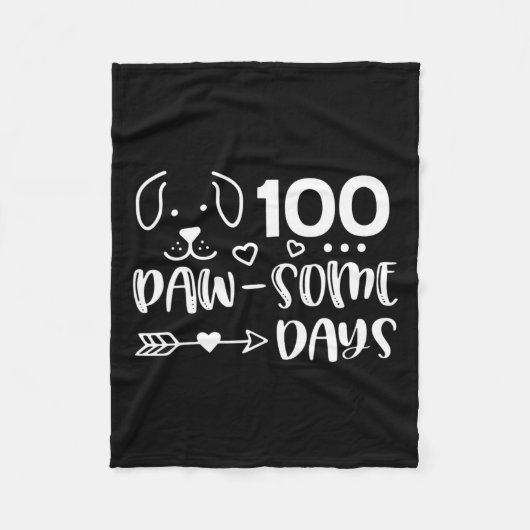 100日の羊毛の子犬かわいい犬ハッピー100 D フリースブランケット (正面)