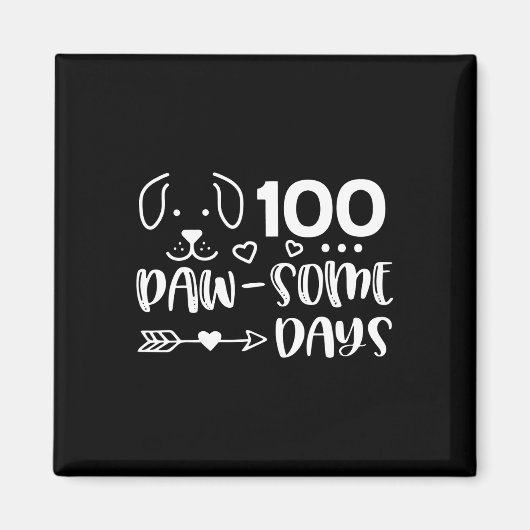 100日の羊毛の子犬かわいい犬ハッピー100 D マグネット (正面)