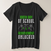 100日の達成期限のロック解除 プラスサイズTシャツ (デザイン正面)