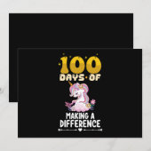 100日の違いをユニコーン学校 招待状 (正面/裏面)