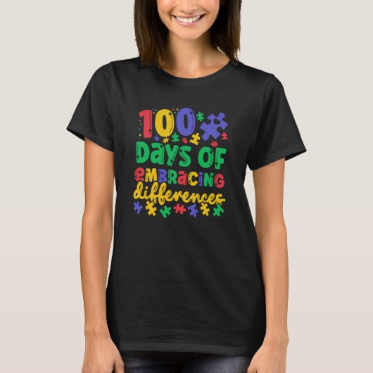 100日の違いを受け入れる100日 Tシャツ (正面)