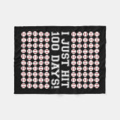 100日の野球少年先生100thをヒット フリースブランケット (正面(横))