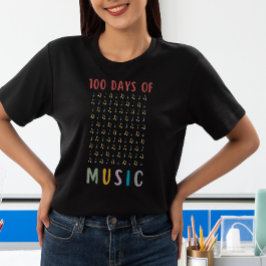 100日の音楽ノート第100学期先生 Tシャツ