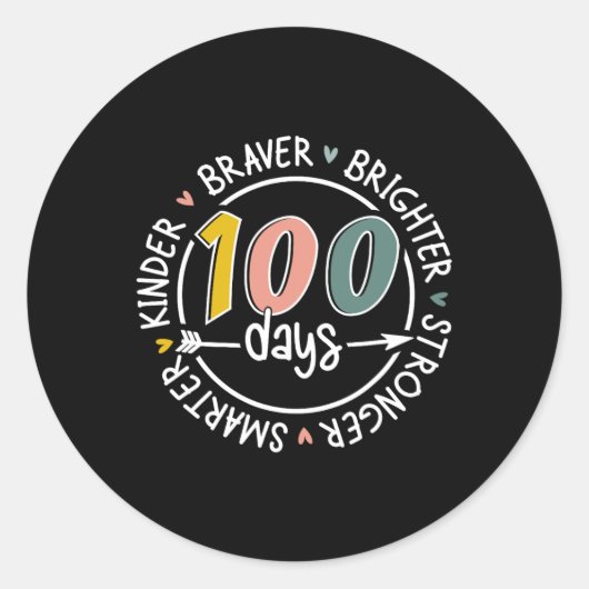 100日の頭が切れるより明るい ラウンドシール (正面)