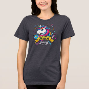 100日の魔法のかわいい学ユニコーン トライブレンドTシャツ