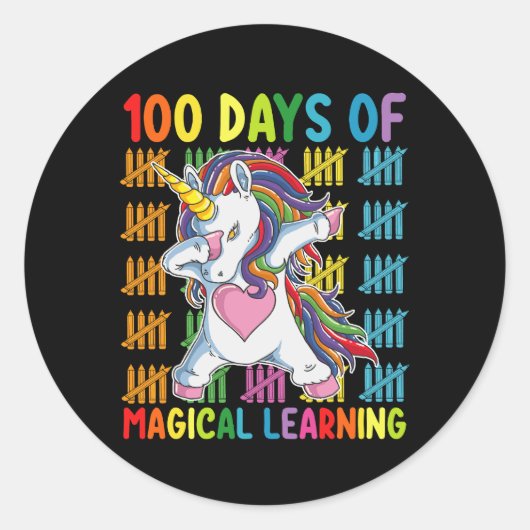 100日の魔法の学ユニコーン学校 ラウンドシール (正面)