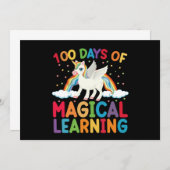 100日の魔法の学学校ユニコーン女の子 招待状 (正面/裏面)