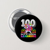 100日の魔法学のダビング・ユニコーン・ギフト 缶バッジ (正面&裏面)
