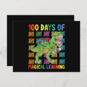 100日の魔法学のTレックス恐竜の学校 ポストカード (正面/裏面)