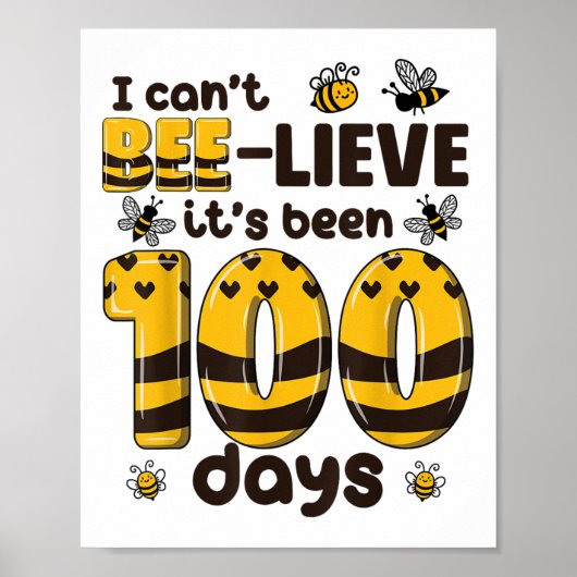 100日のBee 100th Day Of School Kids ポスター (正面)