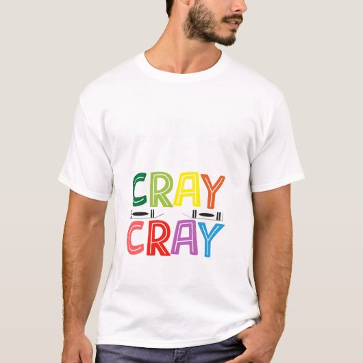 100日のCray Crayおもしろい学校の100日目 Tシャツ (正面)