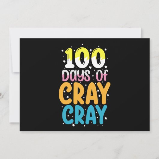 100日のCray Cray学校先生100日目 招待状 (正面)