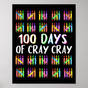 100日のCray Crayons幸せな100日の学校 ポスター