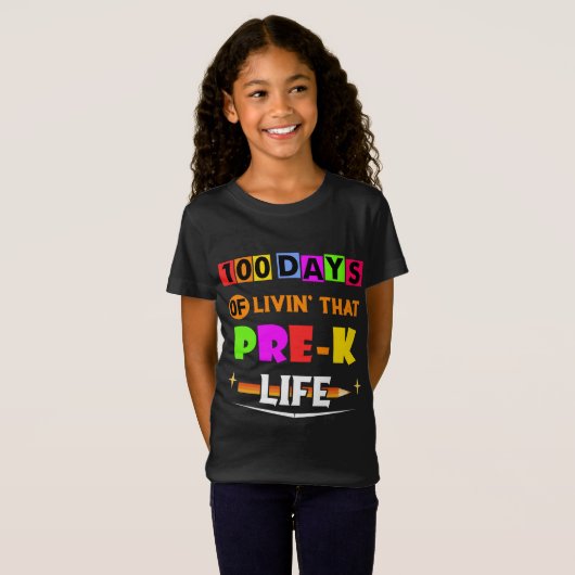 100日のLivinのPre-Kライフ Tシャツ (正面フル)